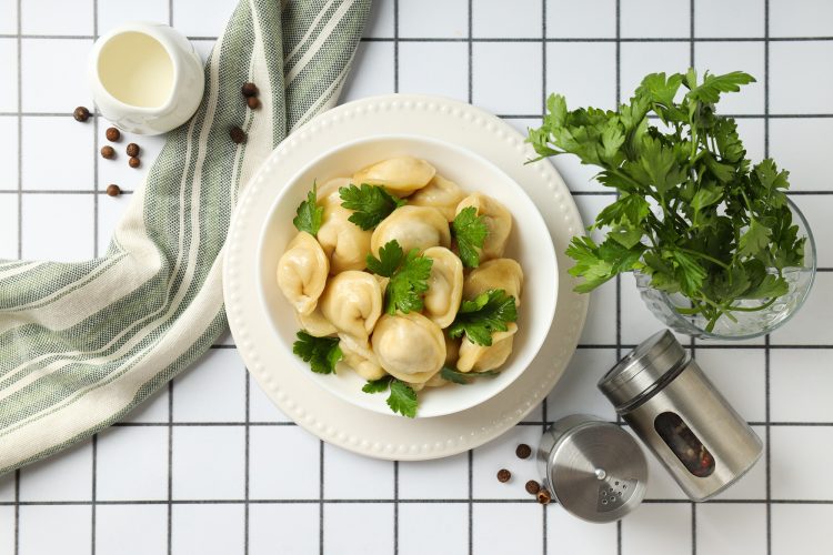 Dumplings, concept of tasty food, dough food